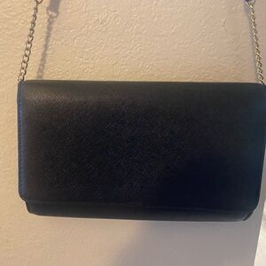 Source Unknown Black Clutch with Gold Chain